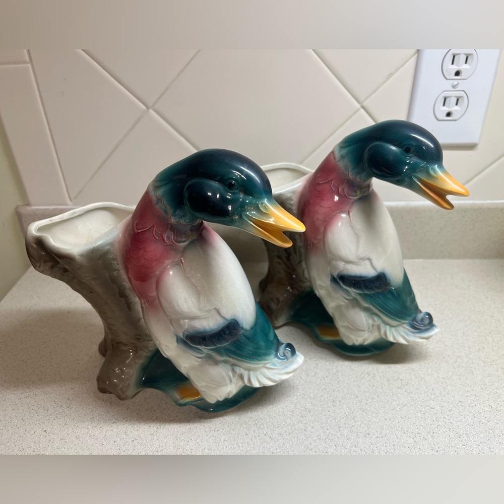 Vintage Royal Copley Mallard Duck Planter - Mid Century Modern - Set of 2